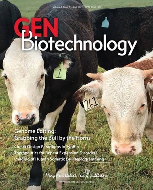 Cows on the cover of GEN Biotechnology 2022