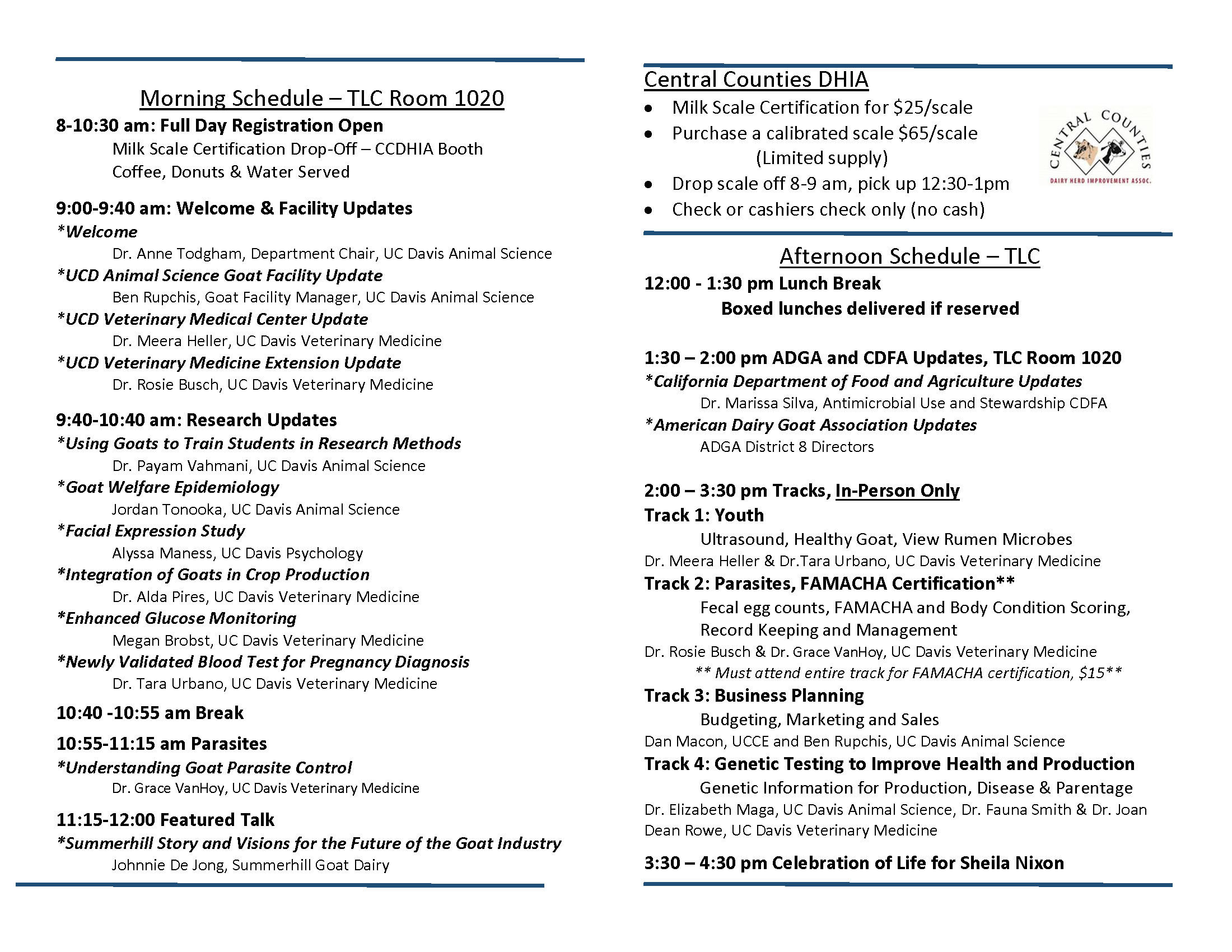 UCD Goat day program page 2