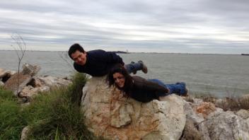 Ricardo Verdugo and Angela Canovas planking in Galveston, Texas, 2013