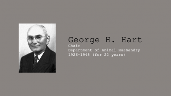 1. George H. Hart, Chair of Department of Animal Husbandry for 22 years, 1926-1948.