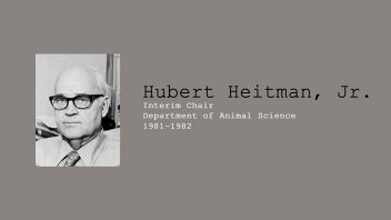 11. Hubert Heitman, jr., Interim Chair of Department of Animal Science, 1981-1982.