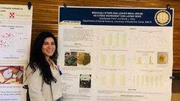 Guadalupe Péna at the CA Animal Nutrition Conference with her 1st place Graduate Student Poster