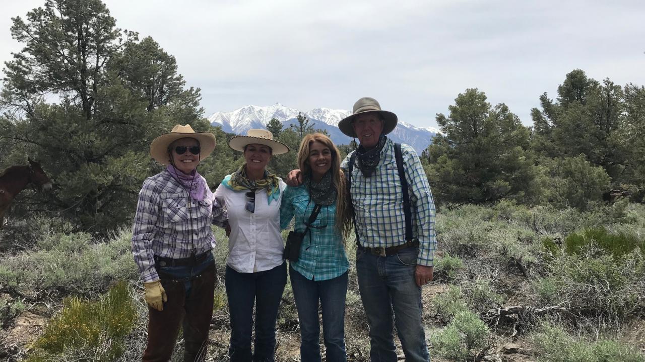 Dr. Roser, Dr. McLean, Dr. Aleman and Dr. Madigan at the  2019 Horsepacking Adventure