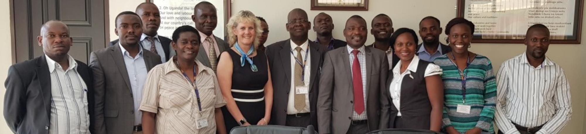 Dr. Alison Van Eenennaam with staff at the Ministry of Science, Technology and Innovation in Kampala